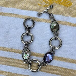 Elegant Silver and Purple Bracelet